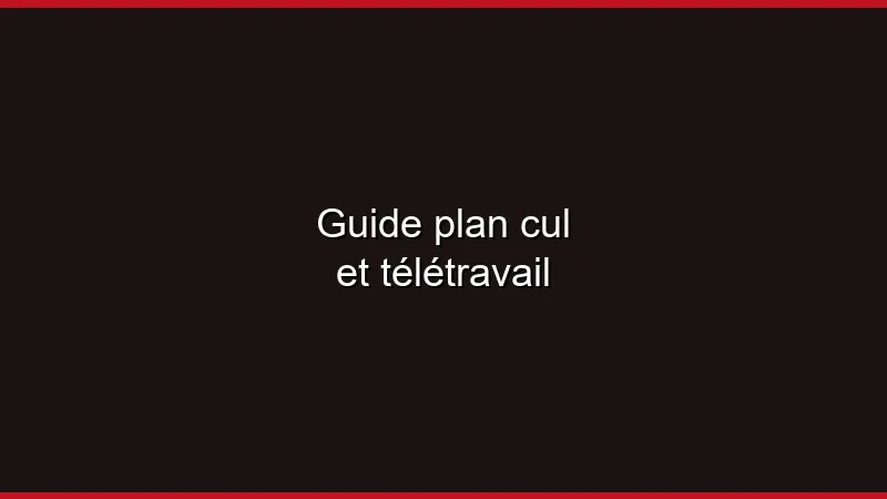 Guide : plan cul en télétravail